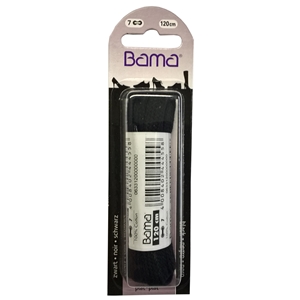 Bama Blister Packed Cotton Laces 120cm Flat 009 Black