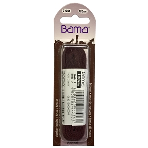 Bama Blister Packed Cotton Laces 120cm Flat 033 Brown