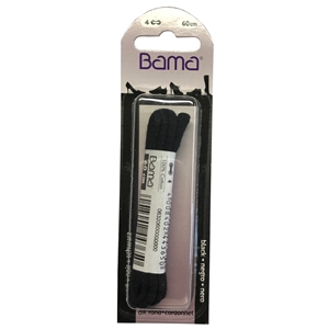 Bama Blister Packed Cotton Laces 60cm Cord 009 Black