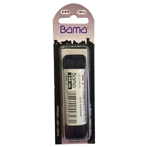 Bama Blister Packed Polyester Laces 140cm Flat 009 Black