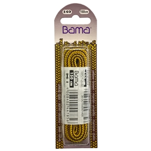Bama Blister Packed Polyester Laces 150cm Hiking Cord 405 Yellow Brown