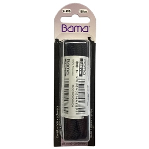 Bama Blister Packed Polyester Laces 180cm Hiking Cord 009 Black