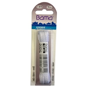 Bama Blister Packed Polyester Laces 90cm Sports Heavy Flat 002 White