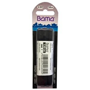 Bama Blister Packed Polyester Laces 120cm Sports Oval 009 Black