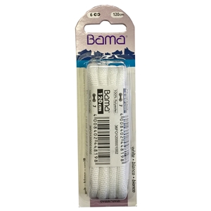 Bama Blister Packed Polyester Laces 120cm Sports Oval 002 White
