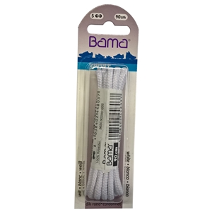 Bama Blister Packed Polyester Laces 90cm Sports Heavy Cord 002 White