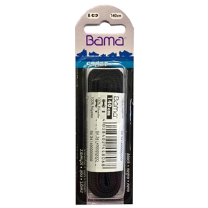 Bama Blister Packed Polyester Laces 140cm Sports Heavy Cord 009 Black