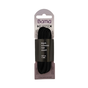 Bama Eco Pack Elastic Laces 120cm Round Black