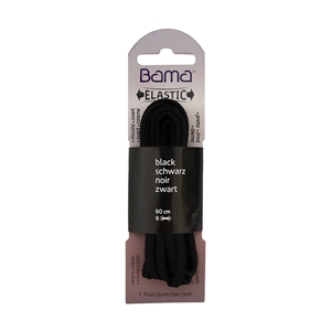 Bama Eco Pack Elastic Laces 90cm Round Black