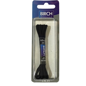 Birch Blister Pack Laces 60cm Round Black