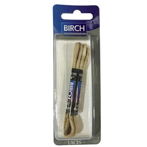 Birch Blister Pack Laces 60cm Round Beige