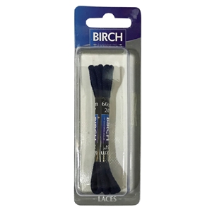 Birch Blister Pack Laces 60cm Round Navy Blue