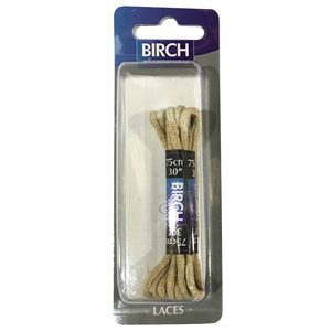 Birch Blister Pack Laces 75cm Round Beige