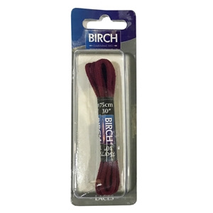 Birch Blister Pack Laces 75cm Round Burgundy
