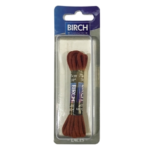 Birch Blister Pack Laces 75cm Round Tan