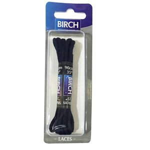 Birch Blister Pack Laces 90cm Round Navy Blue