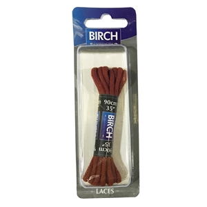 Birch Blister Pack Laces 90cm Round Tan