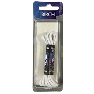 Birch Blister Pack Laces 90cm Round White