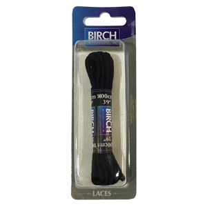 Birch Blister Pack Laces 100cm Round Black