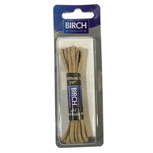 Birch Blister Pack Laces 100cm Round Beige