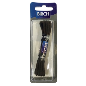 Birch Blister Pack Laces 100cm Round Brown