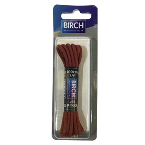Birch Blister Pack Laces 100cm Round Tan