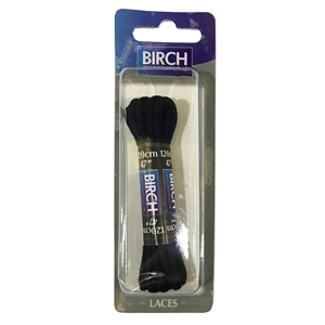 Birch Blister Pack Laces 120cm Round Black