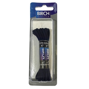 Birch Blister Pack Laces 120cm Round Navy Blue