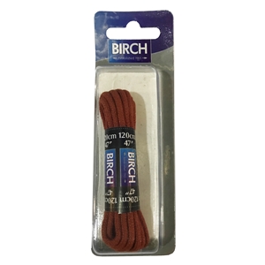 Birch Blister Pack Laces 120cm Round Tan