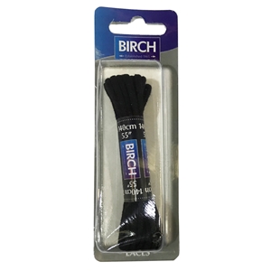 Birch Blister Pack Laces 140cm Round Black
