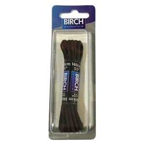 Birch Blister Pack Laces 140cm Round Brown