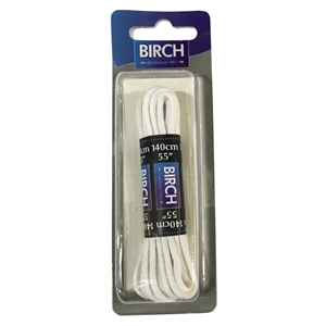Birch Blister Pack Laces 140cm Round White