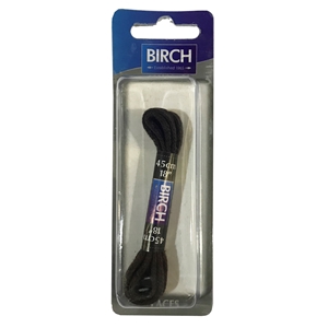 Birch Blister Pack Laces 45cm Fine Flat Brown
