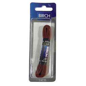 Birch Blister Pack Laces 60cm Fine Flat Tan