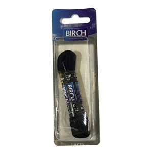 Birch Blister Pack Laces 75cm Fine Flat Black