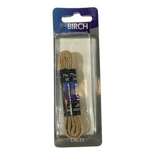 Birch Blister Pack Laces 75cm Fine Flat Beige