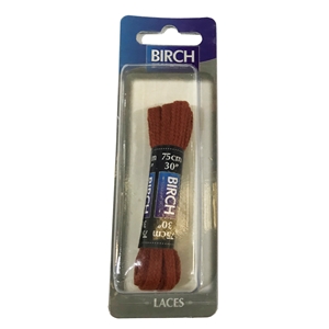 Birch Blister Pack Laces 75cm Fine Flat Tan
