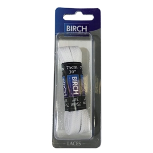 Birch Blister Pack Laces 75cm Flat White