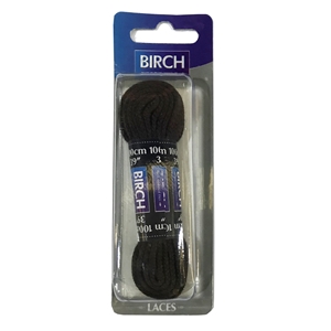 Birch Blister Pack Laces 100cm Flat Brown