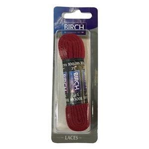 Birch Blister Pack Laces 100cm Flat Red