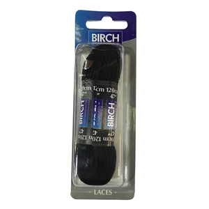 Birch Blister Pack Laces 120cm Flat Black