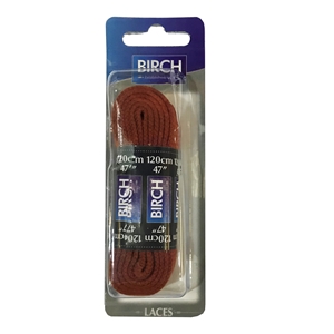 Birch Blister Pack Laces 120cm Flat Tan