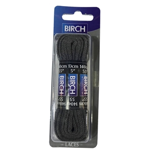 Birch Blister Pack Laces 140cm Flat Grey