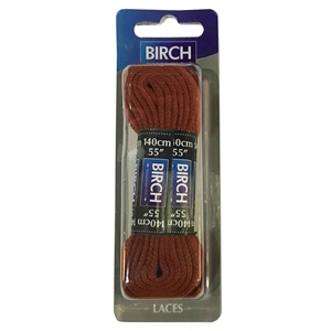 Birch Blister Pack Laces 140cm Flat Tan