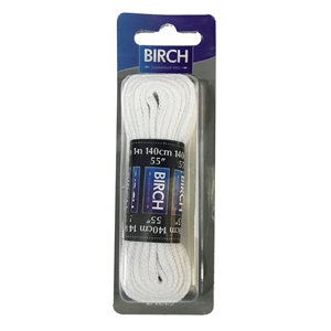 Birch Blister Pack Laces 140cm Flat White
