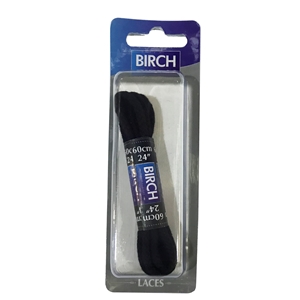 Birch Blister Pack Laces 60cm Cord Black