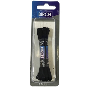 Birch Blister Pack Laces 75cm Cord Black