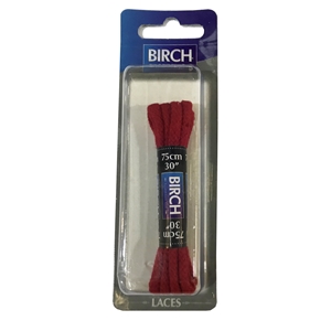 Birch Blister Pack Laces 75cm Cord Red