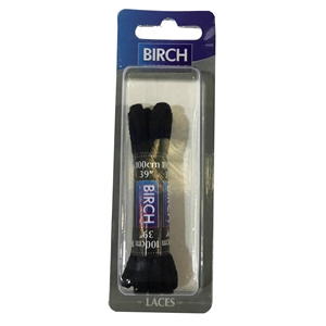 Birch Blister Pack Laces 100cm Cord Black