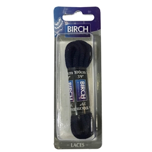 Birch Blister Pack Laces 100cm Cord Navy Blue